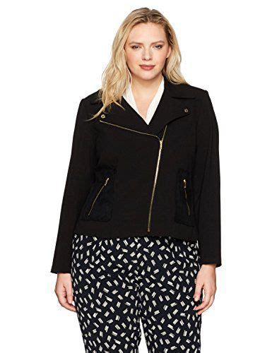 Calvin Klein Women's Plus Size Moto Jacket with Zip Pockets